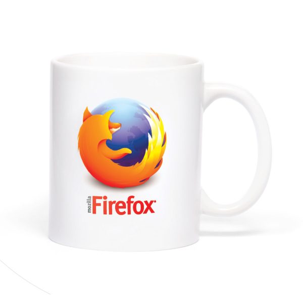 ماگ سرامیک سفید استاندارد طرح firefox رهاطرح